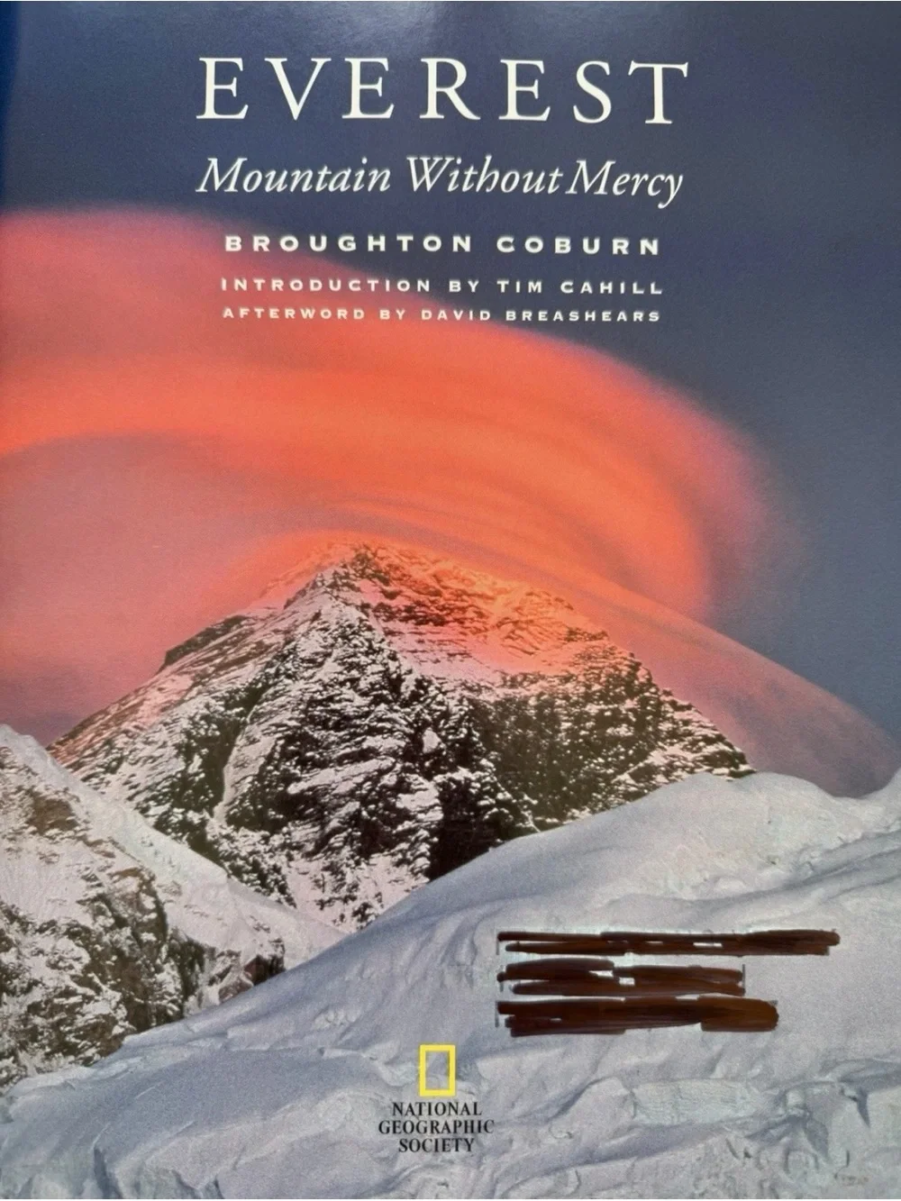 Everest Mountain Without Mercy Broughton Coburn HC 1997 Nat Geographic X Library